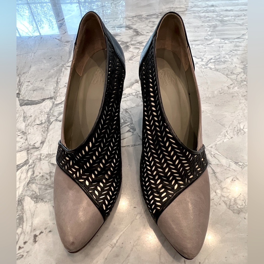 iXOs Italian leather stacked heeled shoes